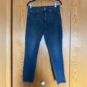 Gap Women's Raw Hem Faded Black Jeans